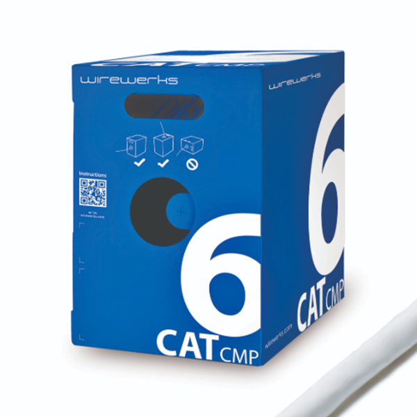 Data Cable 4 Pairs CAT6 U/UTP 23 AWG White 1000' 6040-2PWH-R305