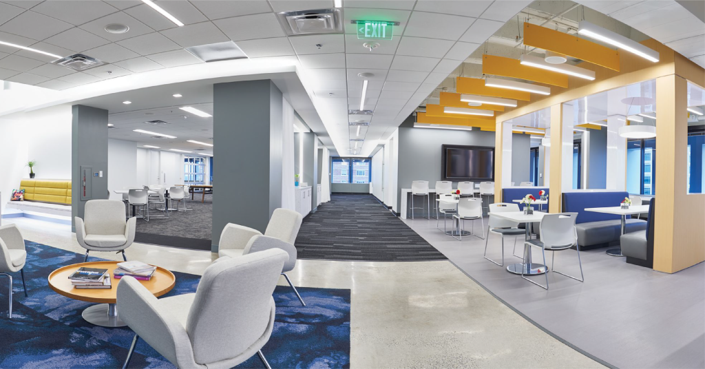 Office with retro lights