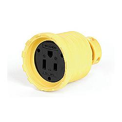 CONNECTOR STRAIGHT FEMALE 50A 2P 3W 250V NEMA 6-50 YELLOW | Guillevin