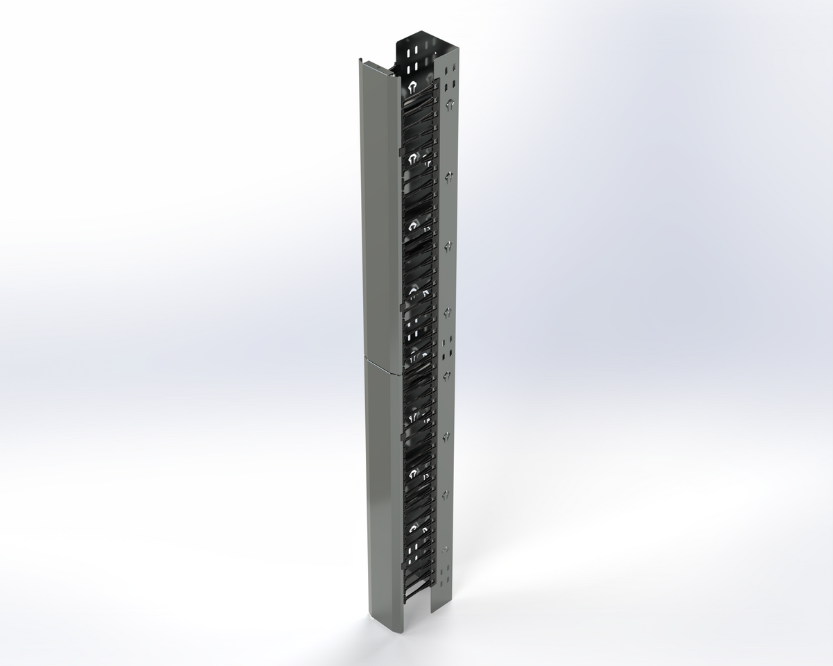 VERTICAL CABLE MANAGER  DOOR 6IN W X 9IN D X 44RU BLACK