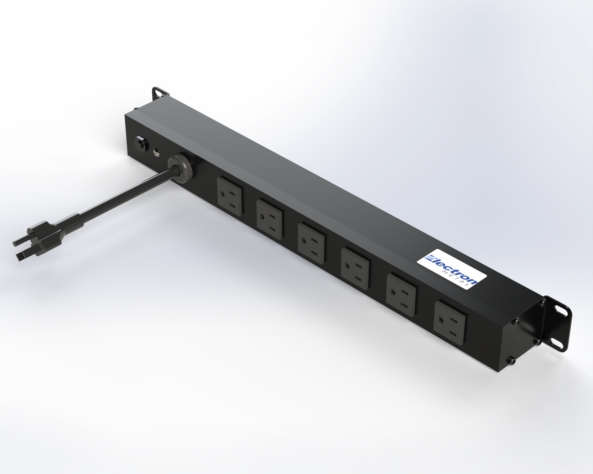 POWER BAR 15A 6 OUTLETS 19IN RACKMOUNT 6 CORD BLACK