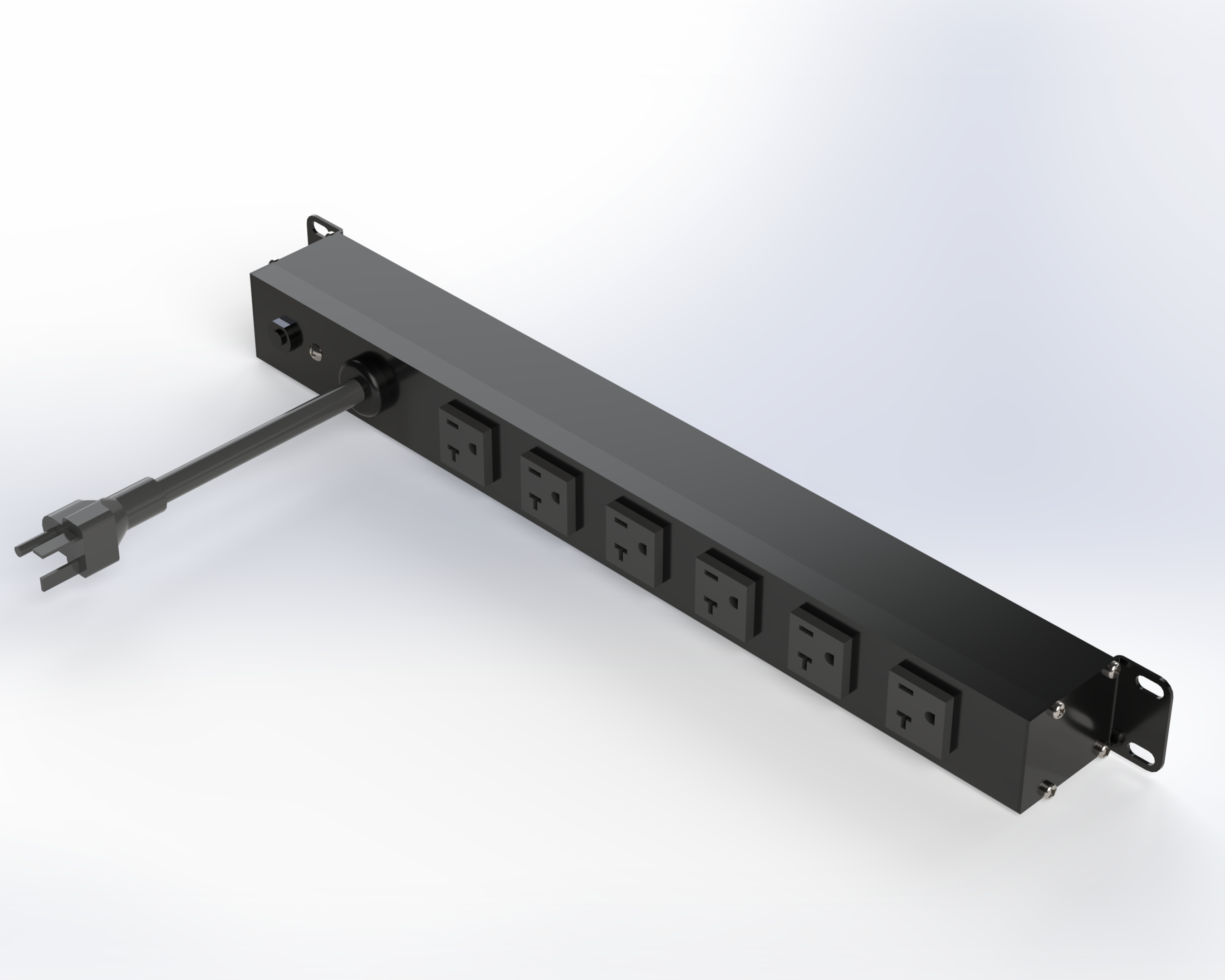 POWER BAR NC 20A 6 OUTLETS 19" RACKMOUNT 8' CORD BLACK