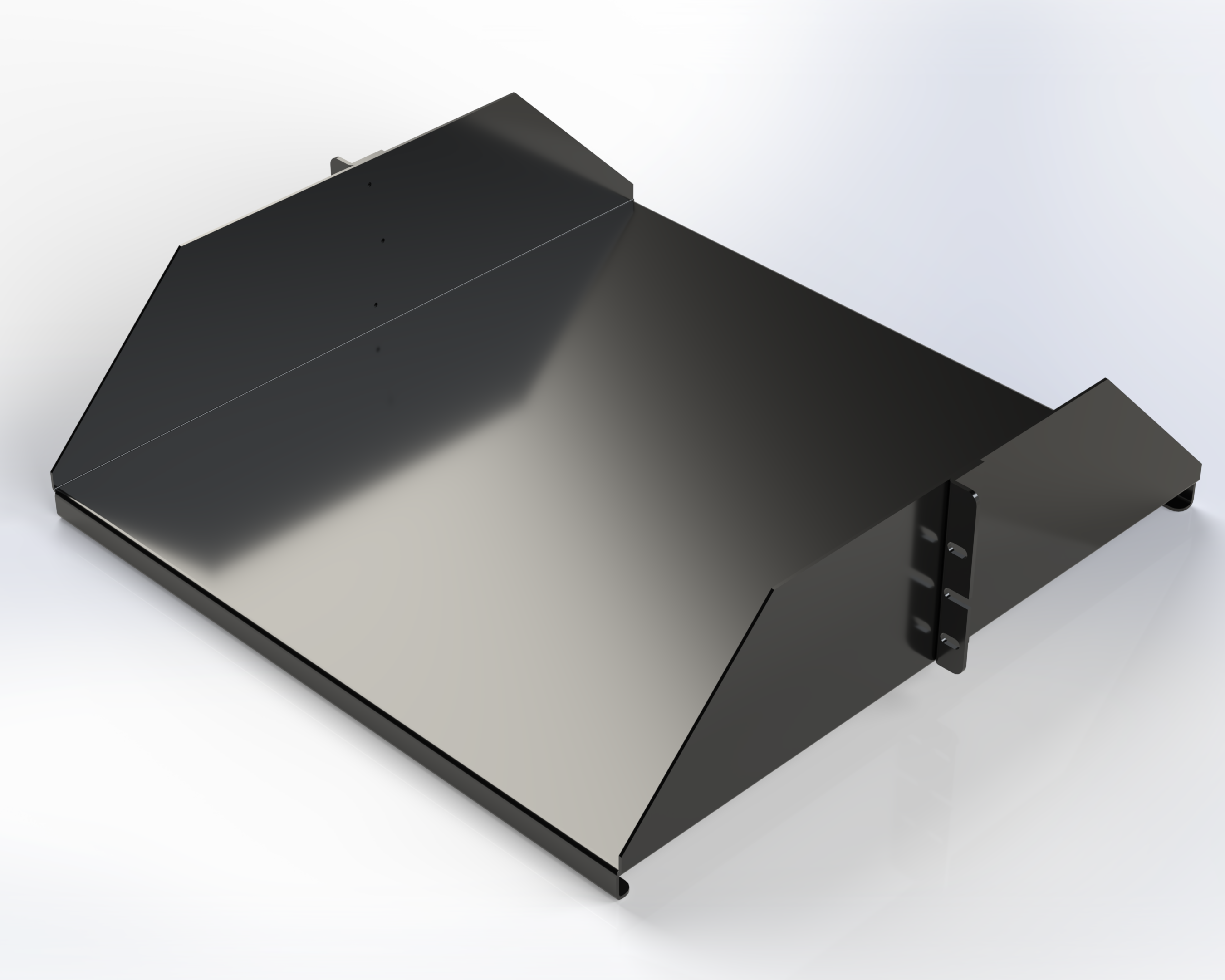 HEAVY DUTY CENTER MOUNT SHELF 19IN W X 18IN D 3RU BLACK
