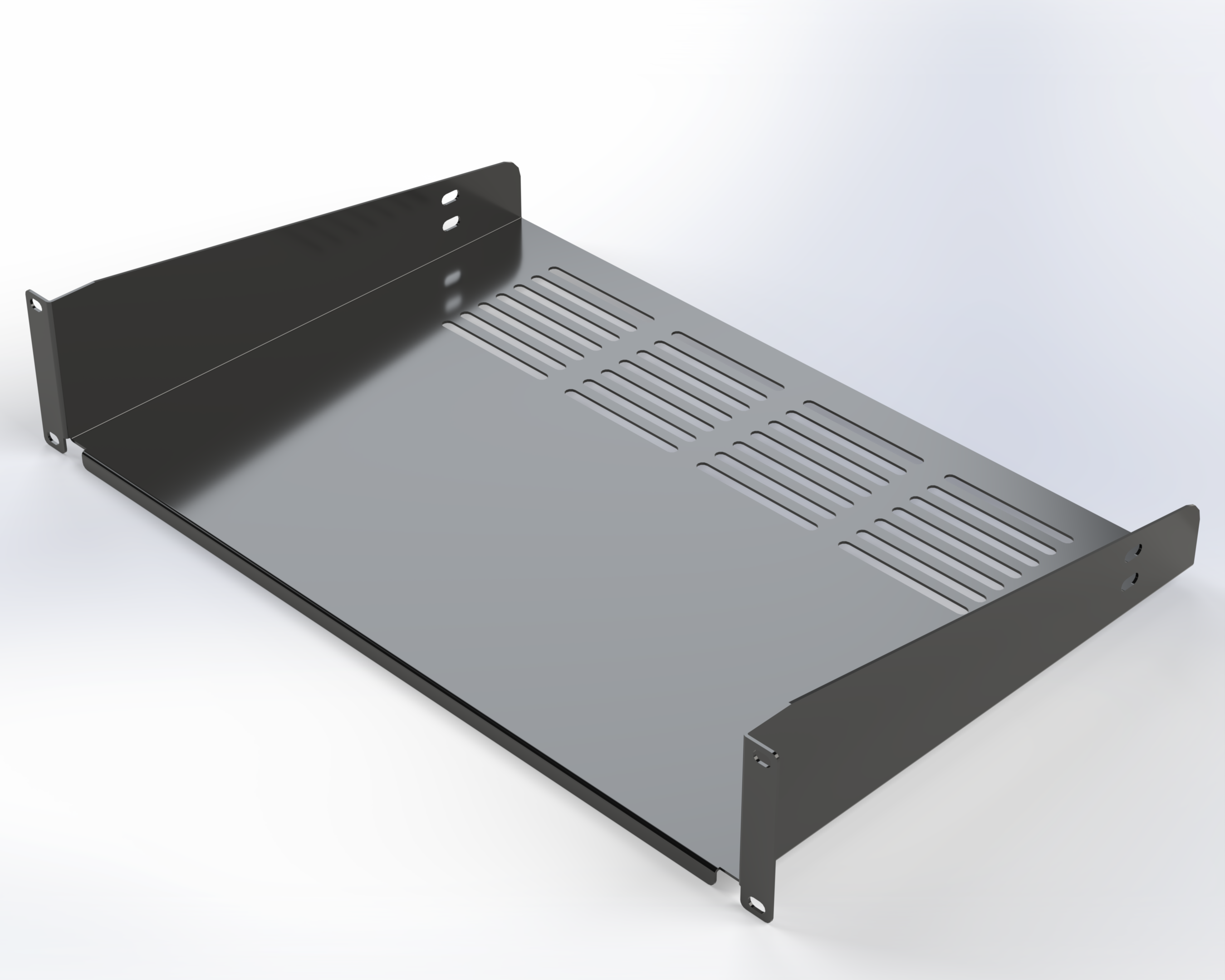 FRONT MOUNT SHELF 19IN W X 12IN D 2RU BLACK