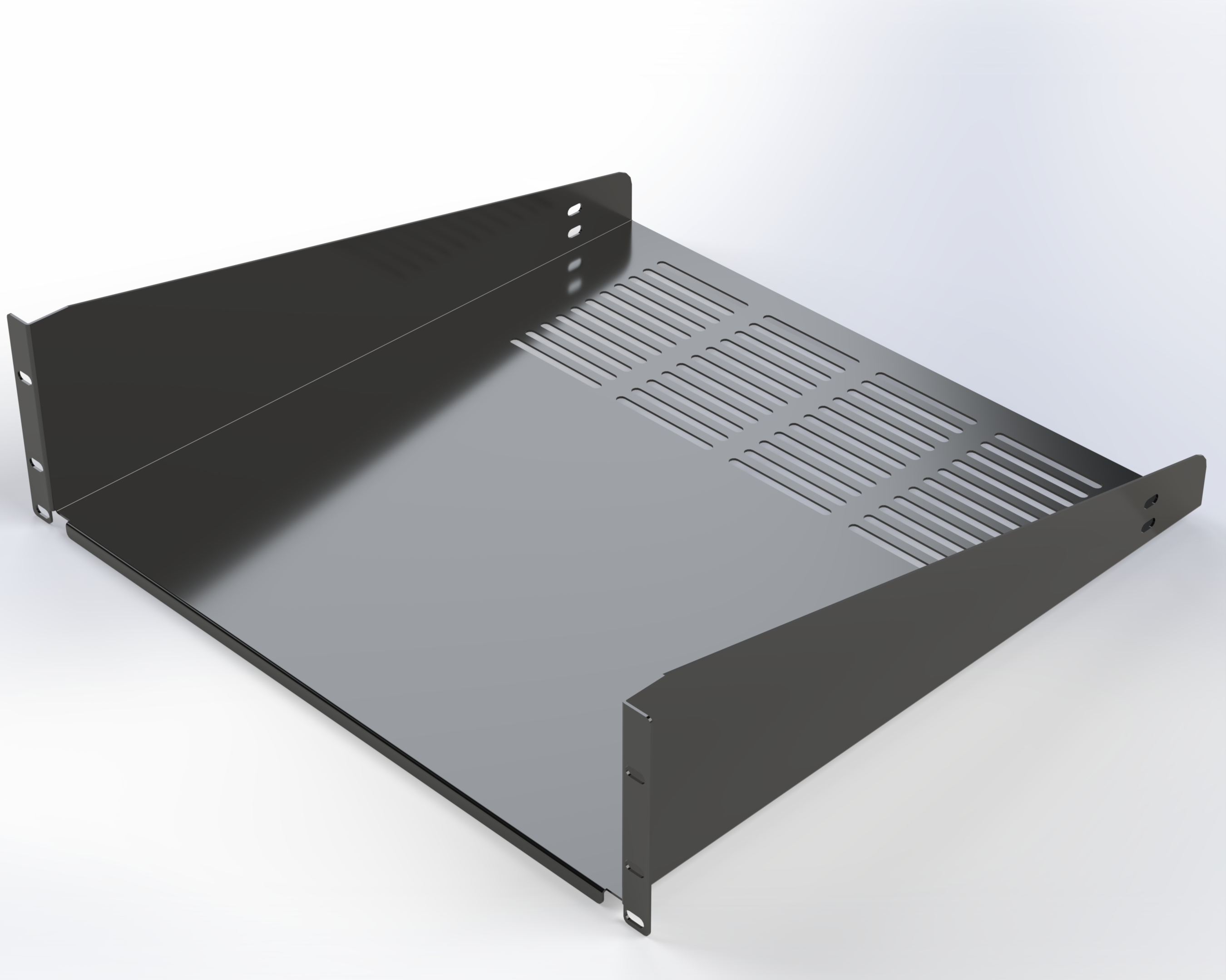 FRONT MOUNT SHELF 19IN W X 18IN D 3RU BLACK