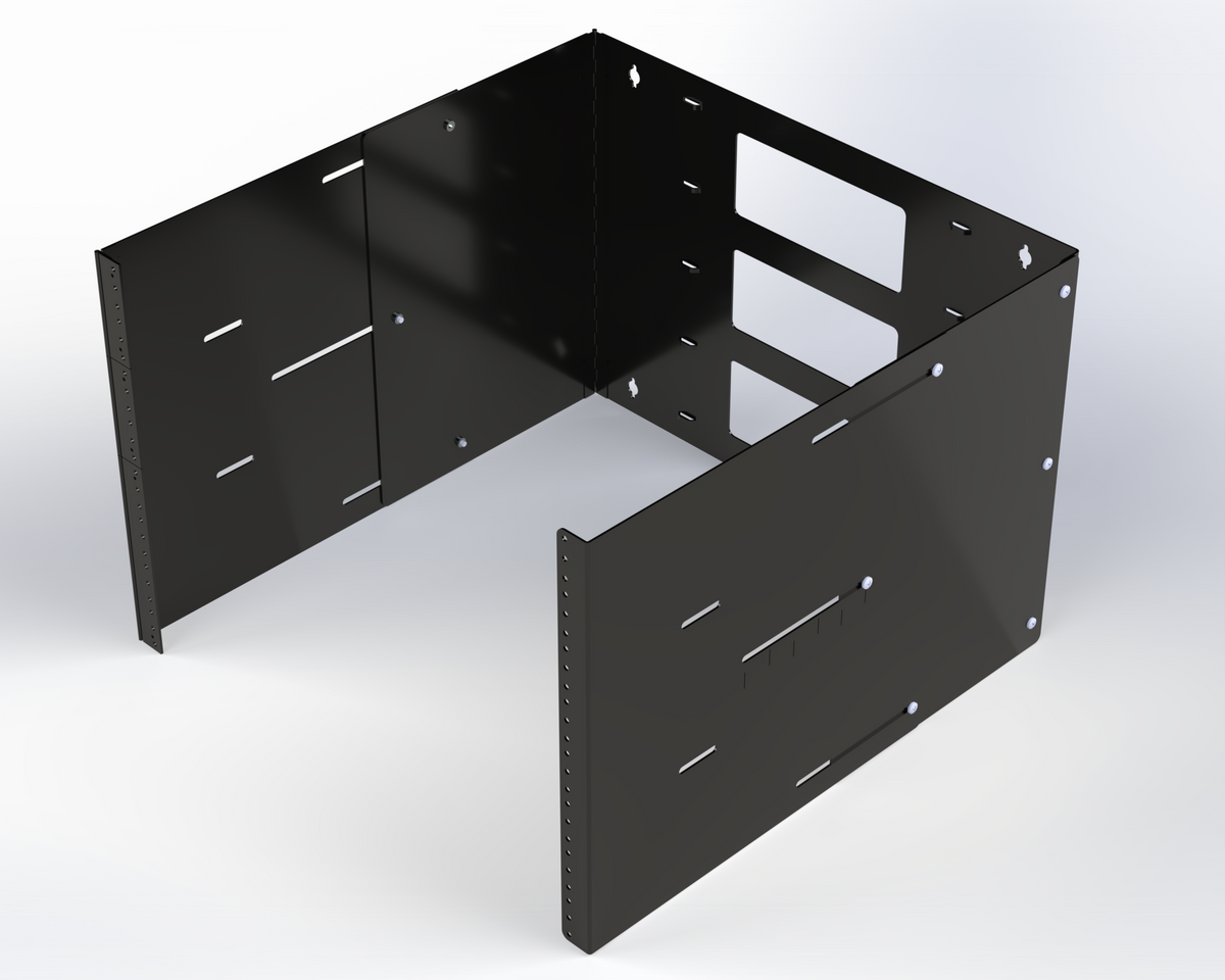 ADJUSTABLE WALL MOUNT BRACKET 20IN W X 15-20IN D 8RU BLAC