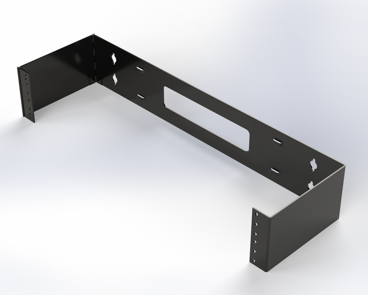 WALL MOUNT BRACKET DOUBLE HINGED 20IN W X 6IN D 2RU BLACK