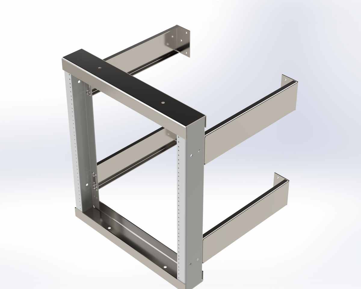 FIXED WALL MOUNT RACK 20.5IN W X 19.13IN D 12RU BLACK