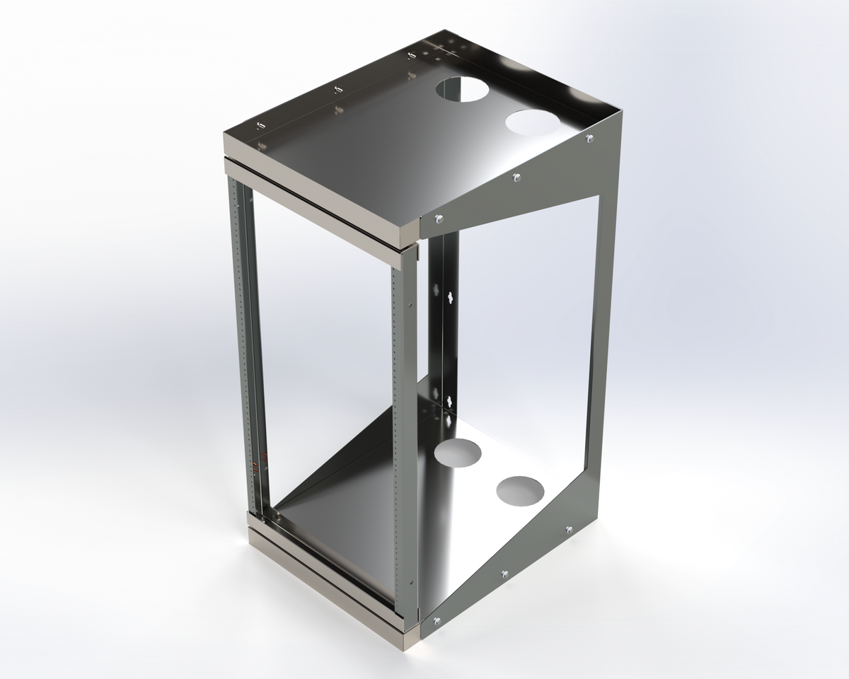 HEAVY DUTY SWING-OUT RACK 20IN W X 25IN D 20RU BLACK