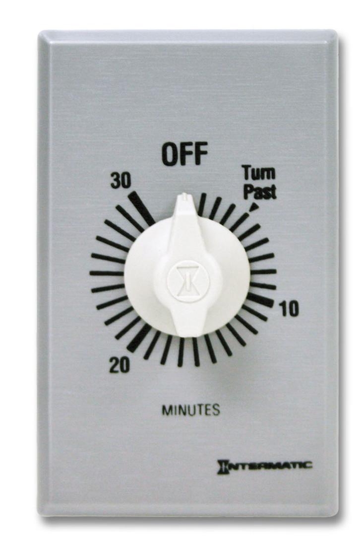 TIMER SPRING WOUND SPST 30-MIN 125-277V & PLATE ALUMINUM | Guillevin