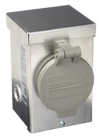 GENERAC 50 AMP 125/250V ALU POWER INLET BOX WITH FRONT | Guillevin