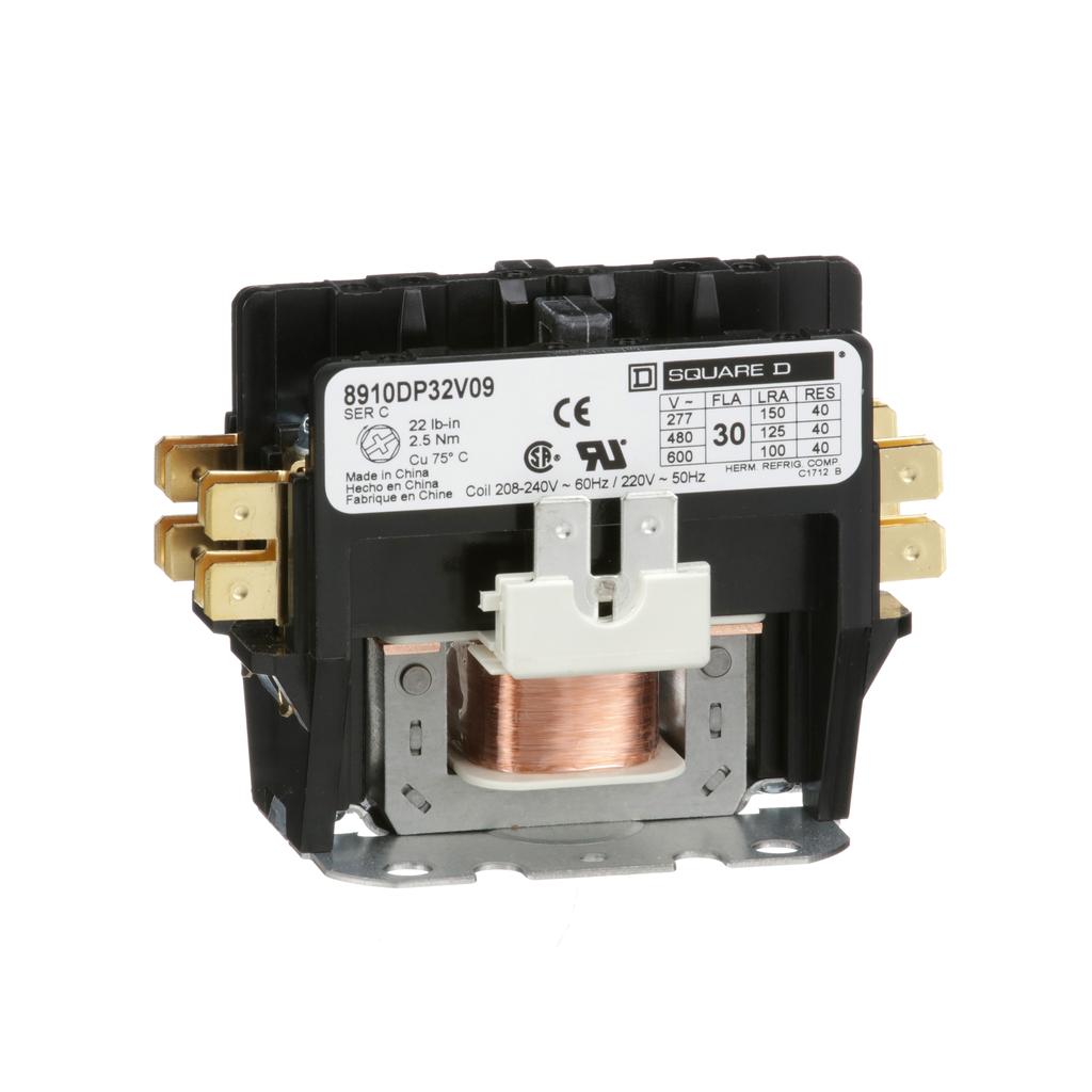 CONTACTOR 2P 30A 600VAC 2-NO CONTACT 208-240VAC COIL | Guillevin