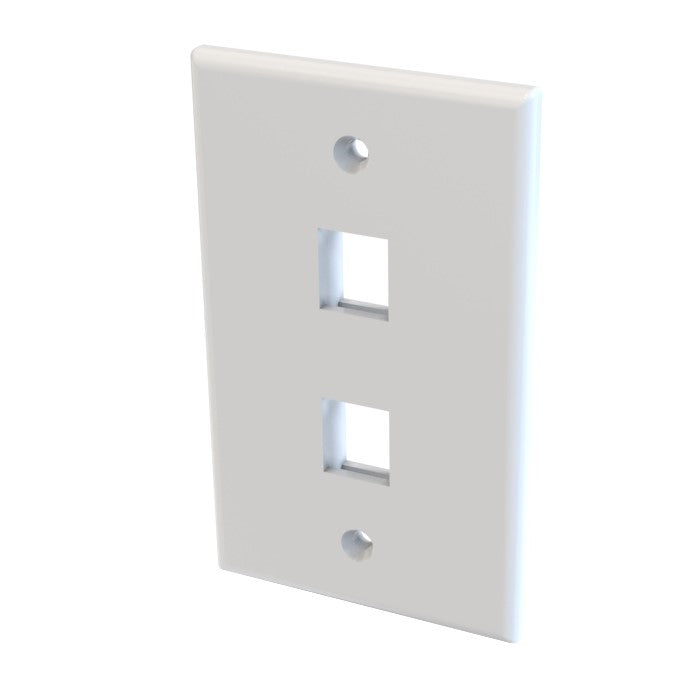 Faceplate 2 Ports Straight Keywerks White WW-000044 | Guillevin