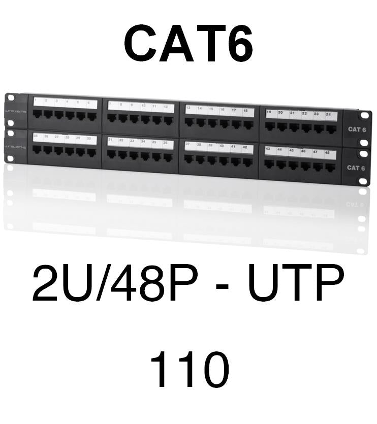 XYZ様 CAT6 110 PATCH PANEL, 2U, 48 PORT, BLACK, T568A/B | Guillevin